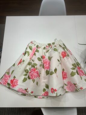 Sherri Hill Cream Skirt with Pink Rose Print